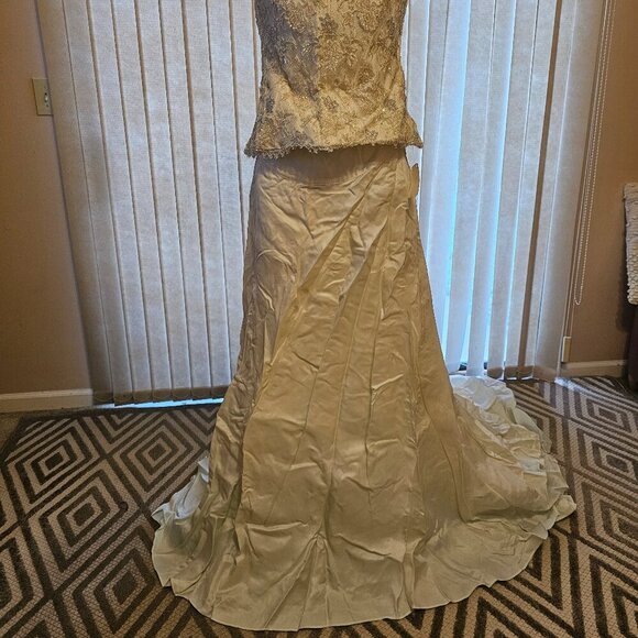 Atelier Aimee Ivory/Blue Wedding Dress 48/12 NWT - Picture 2 of 10